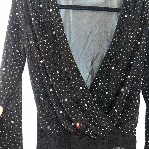 Large Windsor black bedazzled sparkly bodysuit. - Picture 3 of 4